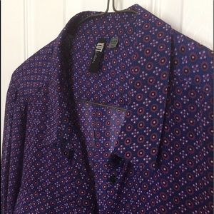 🦋 Purple Print Sheer Top XL🦋